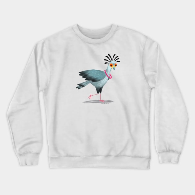 Secretary Bird with necklace Crewneck Sweatshirt by julianamotzko